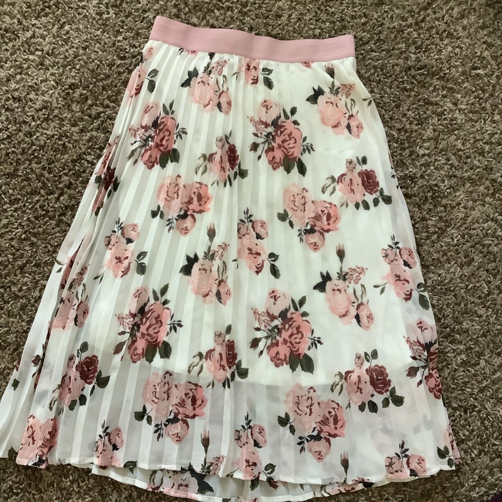 Pink floral skirt